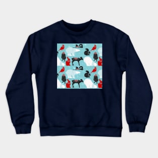 Winter Woodland Friends Pattern Square Crewneck Sweatshirt